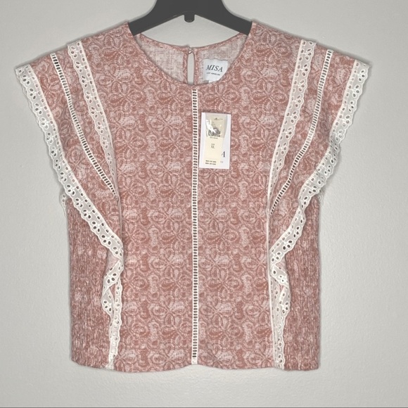 NWT Anthropologie MISA Fantine Ruffled Lace Top XL - Picture 2 of 12